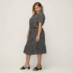 Khoko Plus Midi Dress Blue Print -women's clothing Sales 625557 C 1400 76 5