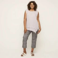 Khoko Plus Crinkle Frill Tank Lavender -women's clothing Sales 625558 C 0530 28