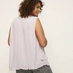 Khoko Plus Crinkle Frill Tank Lavender -women's clothing Sales 625558 C 0530 28 3