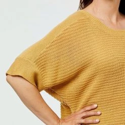 Savannah Textureded Knit Top Chartreuse
