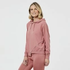 GR Giaan Rooney Asymmetric Zip Hoodie Burnt Orange -women's clothing Sales 625734 C 0801 10 2