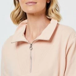 GR Giaan Rooney Half Zip Collared Sweat Musk