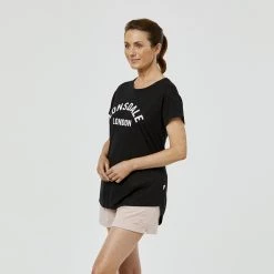 Lonsdale Lyon Core Turn Back Sleeve Tee Black Marle 8 Lonsdale Lyon Core Turn Back Sleeve Tee Black Marle -women's clothing Sales 625860 C 0001 55 2