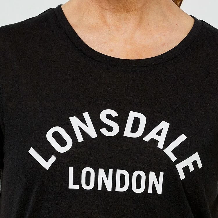 Lonsdale Lyon Core Turn Back Sleeve Tee Black Marle 3 Lonsdale Lyon Core Turn Back Sleeve Tee Black Marle
