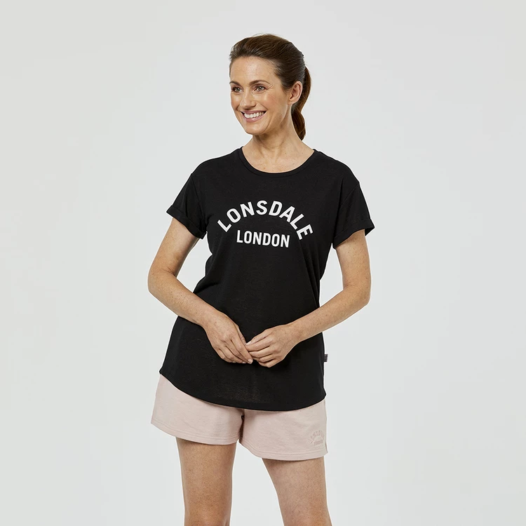 Lonsdale Lyon Core Turn Back Sleeve Tee Black Marle 6 Lonsdale Lyon Core Turn Back Sleeve Tee Black Marle - Image 4