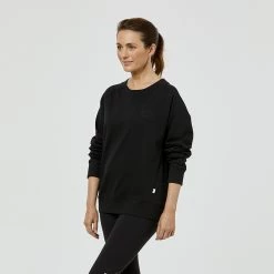 Lonsdale Cutler Loopback Sweat Crew Black Marle -women's clothing Sales 625861 C 0001 55 2