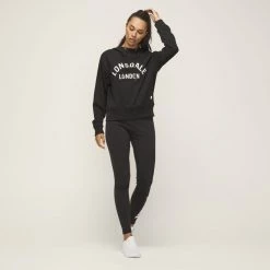 Lonsdale Bouverie Funnel Neck Hoodie Black