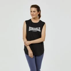 Lonsdale Crescent Muscle Tank Black -women's clothing Sales 625863 C 0001 00