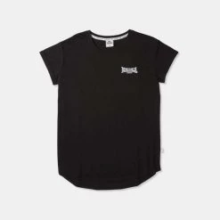 Lonsdale Bennett Core Turn Back Sleeve Tee Black Marle