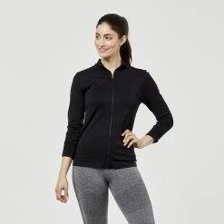 LMA Active Seamless Zip Through Top Black 9 LMA Active Seamless Zip Through Top Black -women's clothing Sales 625952 C 0001 00