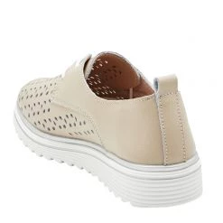 Just Bee Charlotte Women's Perforated Platform Lace Up Beige -women's clothing Sales 625998 C 0250 00 2
