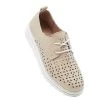 Just Bee Charlotte Women's Perforated Platform Lace Up Beige
