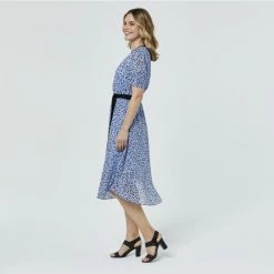 Leona Edmiston Ruby Asymmetrical Print Dress Cornflower -women's clothing Sales 626687 C 0431 28 2