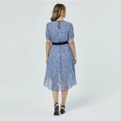 Leona Edmiston Ruby Asymmetrical Print Dress Cornflower -women's clothing Sales 626687 C 0431 28 3