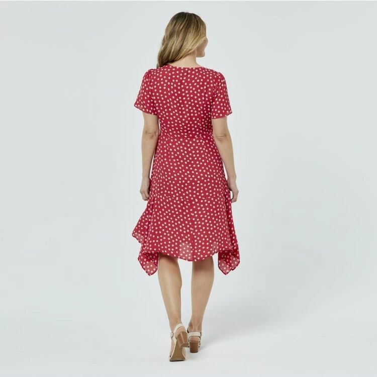 Stella Wrap Asymmetrical Dress Pink & Cream 4 Stella Wrap Asymmetrical Dress Pink & Cream - Image 2