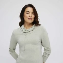 Savannah Cowl Neck Jumper With Drawstring Mint