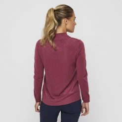 Savannah Button Neck Jumper Burgundy -women's clothing Sales 627415 C 0601 21 2