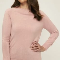Savannah Soft Touch Jumper With Sleeve Detail Bloom Pink -women's clothing Sales 627416 C 0670 06 13