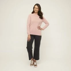 Savannah Soft Touch Jumper With Sleeve Detail Bloom Pink -women's clothing Sales 627416 C 0670 06