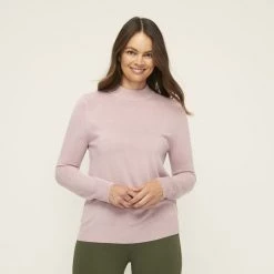 Savannah Soft Touch Mock Turtle Neck Jumper Dawn Pink