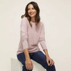 Savannah Soft Touch Cable Jumper Dawn Pink