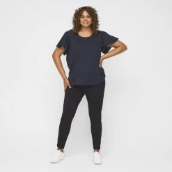 Khoko Plus Elastic Waist Ponte Pant Black -women's clothing Sales 627429 C 0001 00