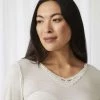 Sash & Rose Merino Long Sleeve Thermal Top Ivory -women's clothing Sales 628343 C 0271 70 4