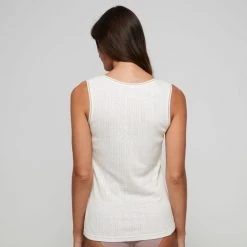 Sash & Rose Pointelle Thermal Vest Ivory -women's clothing Sales 628344 C 0271 70 2