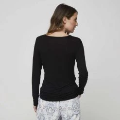 Sash & Rose Heat Generated Long Sleeve Thermal Top Black