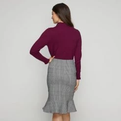 Khoko Smart Check Ponte Skirt Black & White -women's clothing Sales 628369 C 1007 44 3