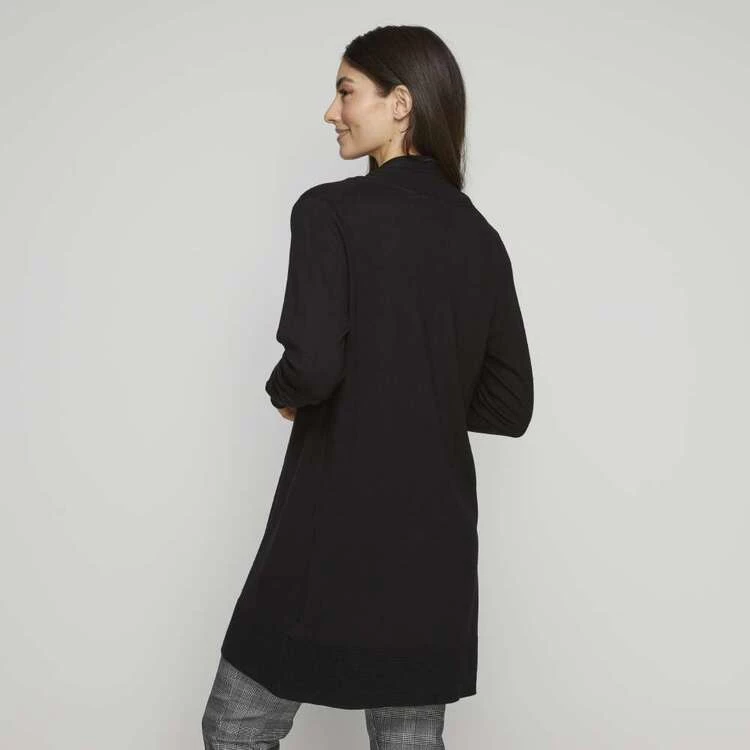 Khoko Smart Longline Knit Cardigan Black 3 Khoko Smart Longline Knit Cardigan Black