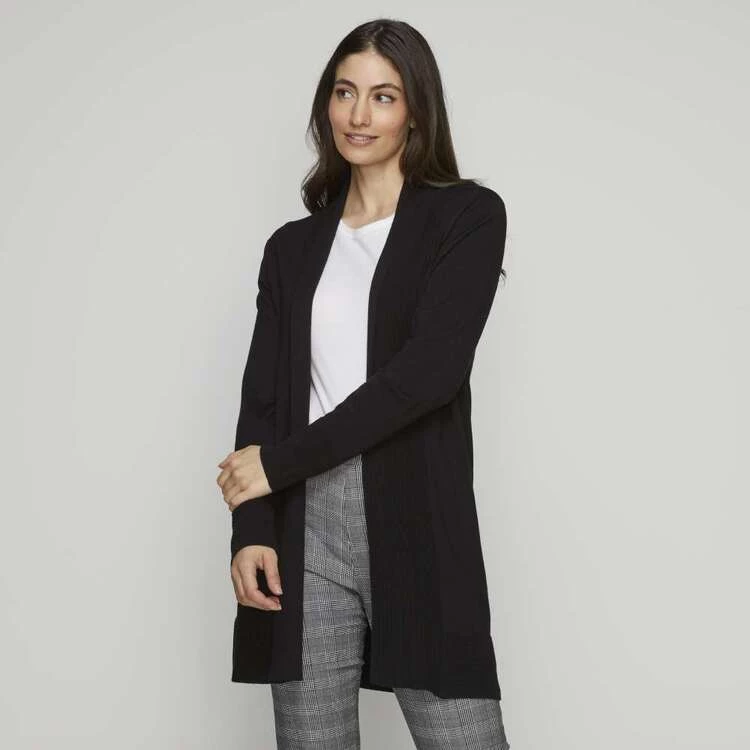 Khoko Smart Longline Knit Cardigan Black 4 Khoko Smart Longline Knit Cardigan Black - Image 2
