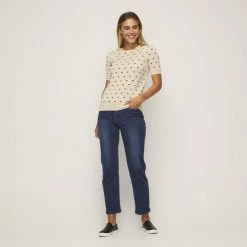 Khoko Smart Puff Sleeve Sweater Cream & Black -women's clothing Sales 628394 C 1270 22