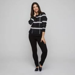 Khoko Smart Check Funnel Sweater Black & Ivory -women's clothing Sales 628398 C 1006 17