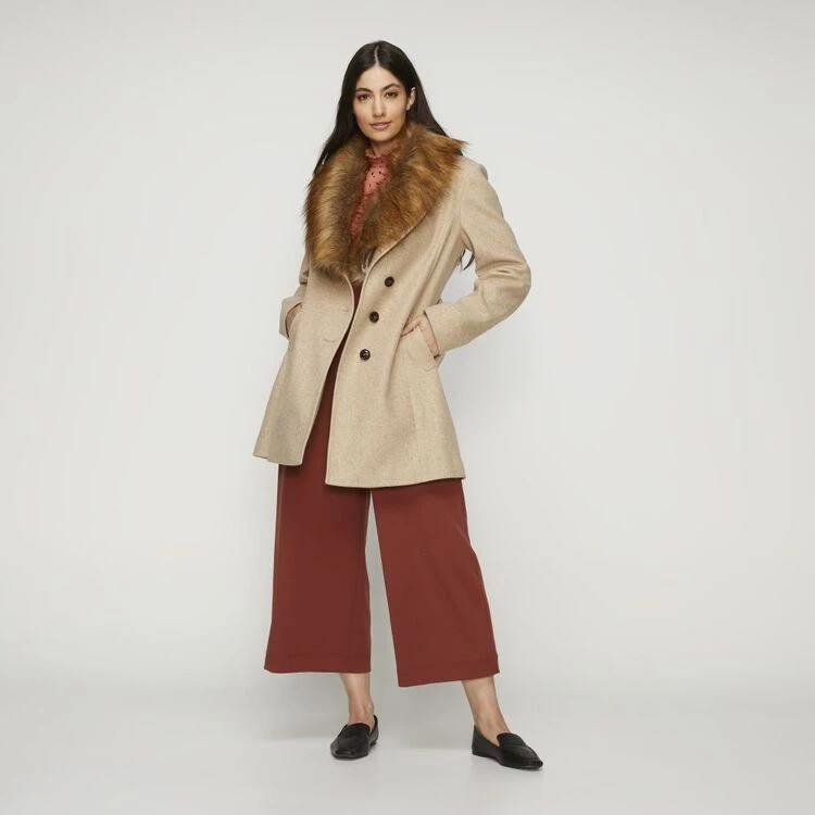 Leona Edmiston Ruby Oatmeal Fur Trim Coat Oatmeal 5 Leona Edmiston Ruby Oatmeal Fur Trim Coat Oatmeal - Image 3