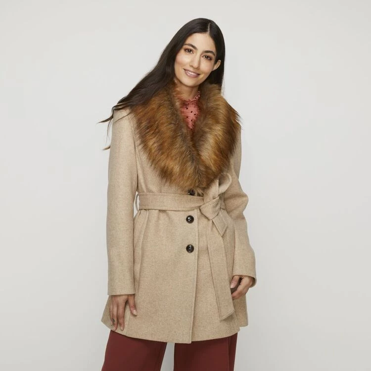 Leona Edmiston Ruby Oatmeal Fur Trim Coat Oatmeal 7 Leona Edmiston Ruby Oatmeal Fur Trim Coat Oatmeal - Image 5