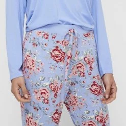 Sash & Rose Long Jersey PJ Set Blue -women's clothing Sales 628555 C 0400 00 4