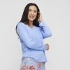 Sash & Rose Long Jersey PJ Set Blue -women's clothing Sales 628555 C 0400 00 9