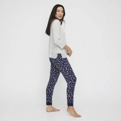 Sash & Rose Jersey Cuff Pant Blue Print -women's clothing Sales 628558 C 1400 76 2