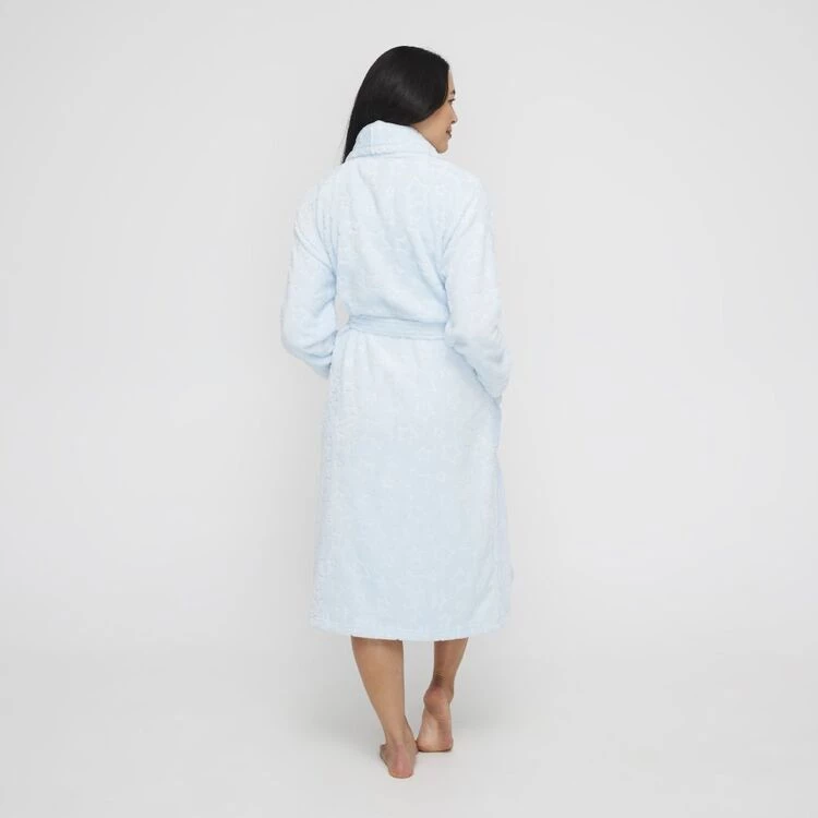 Sash & Rose Texture Fleece Gown Baby Blue 5 Sash & Rose Texture Fleece Gown Baby Blue - Image 3