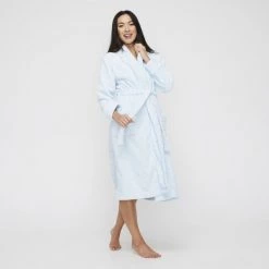 Sash & Rose Texture Fleece Gown Baby Blue 9 Sash & Rose Texture Fleece Gown Baby Blue -women's clothing Sales 628562 C 0450 19