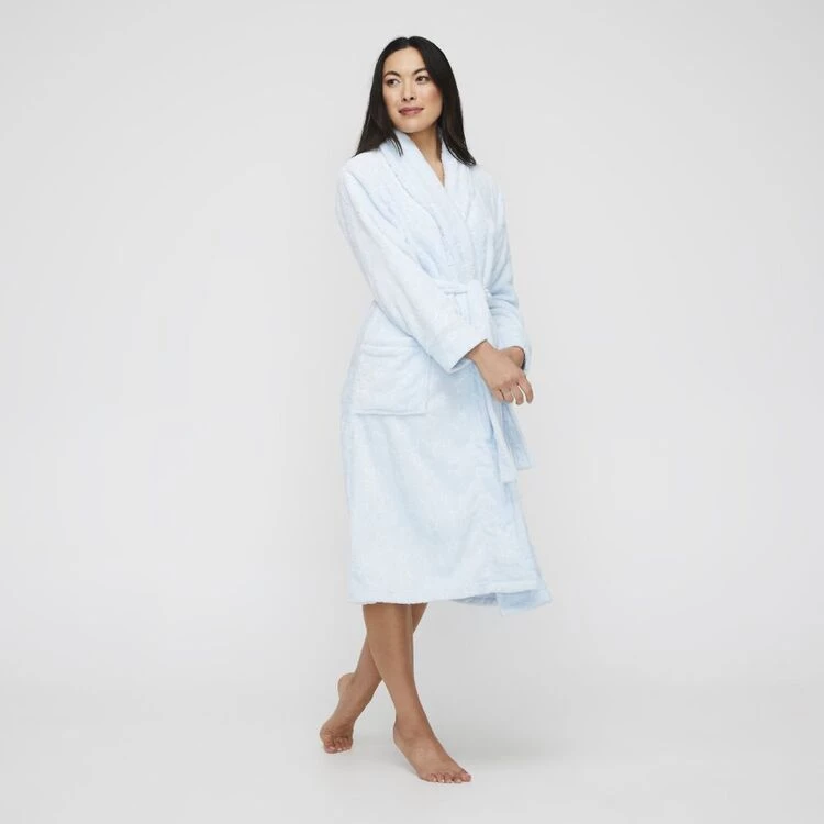 Sash & Rose Texture Fleece Gown Baby Blue 4 Sash & Rose Texture Fleece Gown Baby Blue - Image 2