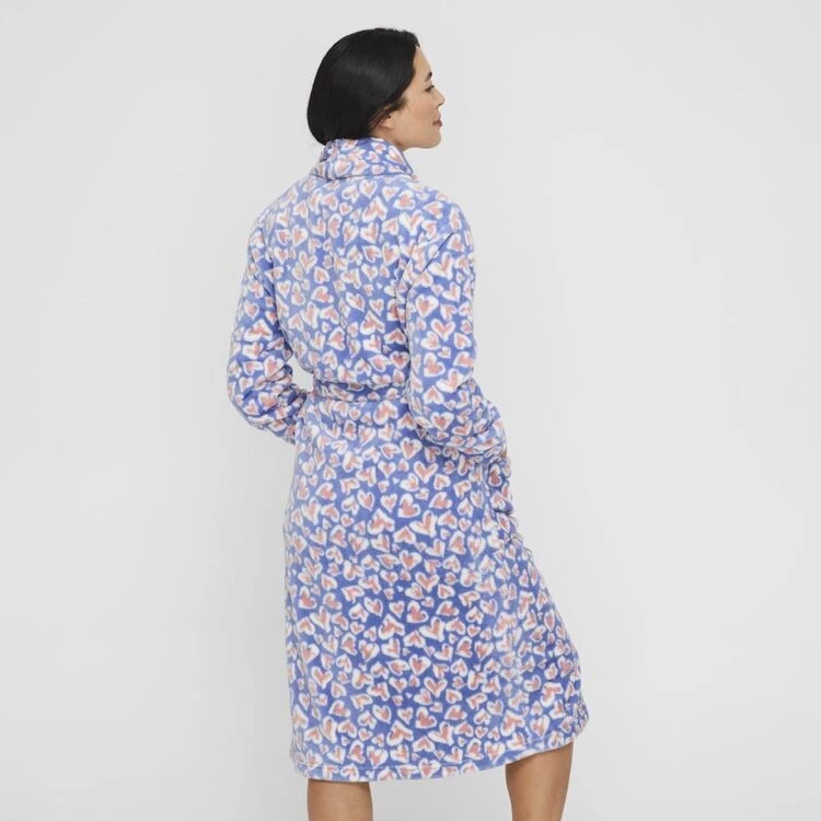 Sash & Rose Print Fleece Gown Leopard 4 Sash & Rose Print Fleece Gown Leopard - Image 2