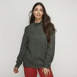 Khoko Collection High Neck Cosy Jumper Khaki