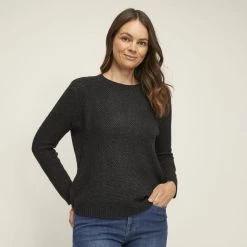 Khoko Basics Textured Knit Jumper Charcoal -women's clothing Sales 628570 C 0010 00 3