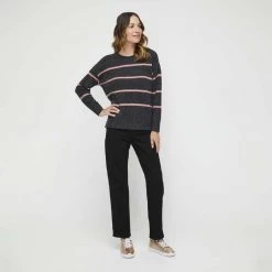Khoko Collection Stripe Jumper Charcoal