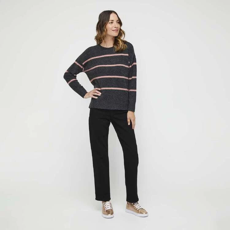 Khoko Collection Stripe Jumper Charcoal 3 Khoko Collection Stripe Jumper Charcoal