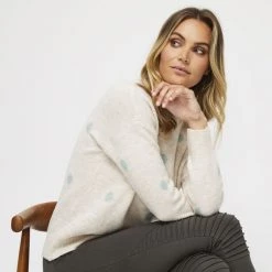 Khoko Collection Spotty Jumper Cream -women's clothing Sales 628572 C 0270 68 4