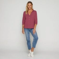 Savannah Classic Polo Shirt Burgundy -women's clothing Sales 628949 C 0601 21 3