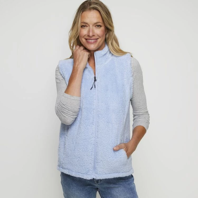 Savannah Coral Fleece Vest Sky 5 Savannah Coral Fleece Vest Sky - Image 3